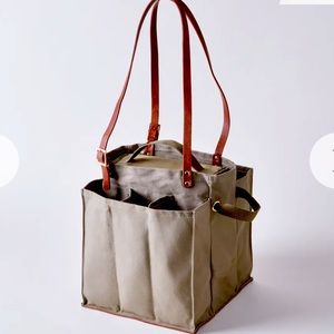 CapaBunga Multi-Pocket Canvas Market Tote - Olive Green